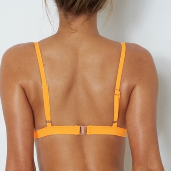 White Fox Bianco Bikini Triangle Top Tangerine Women’s Sz XS NWT - Picture 2 of 6